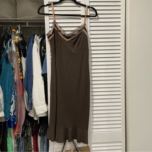 Vintage Chocolate Brown BCBG midi dress
